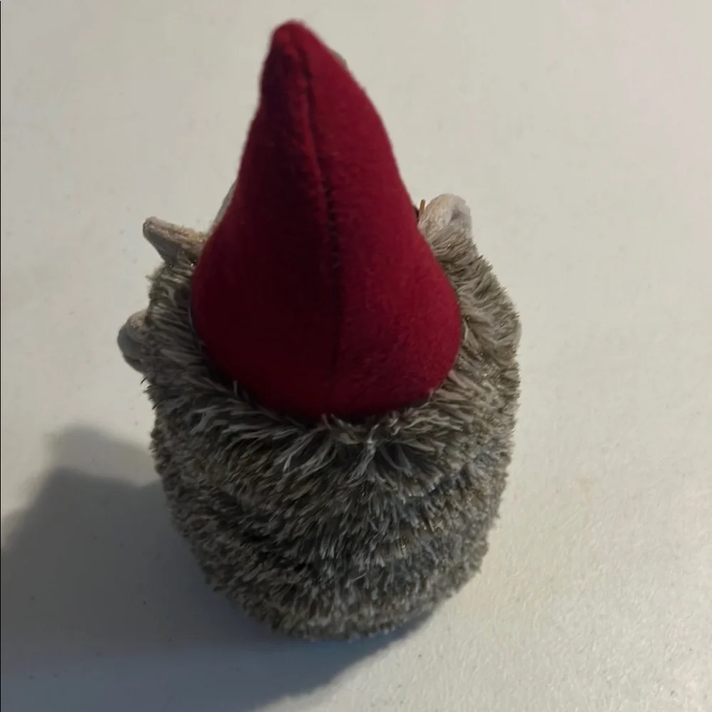 Hedgehog Gnome 10 “ Holiday Christmas decoration white &‎ gray